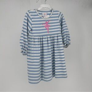 Stitchy Fish Blue White Striped Ballerina Embroidered Toddler Dress Size 24M